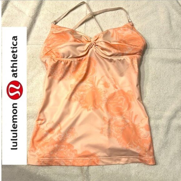 Lululemon Peach Floral Print Yoga Tank - Small - Picture 1 of 13
